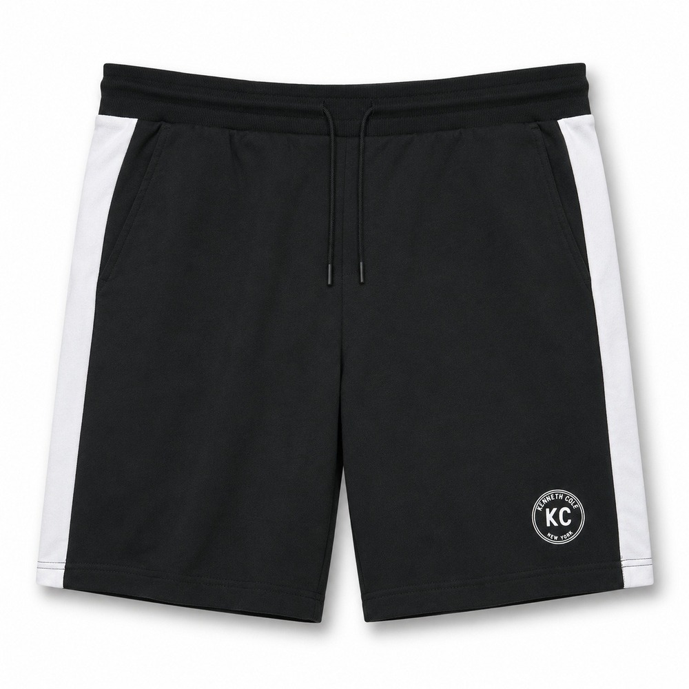NWT Kenneth Cole Eco-Jogger Shorts Mens 4X Black Organic Cotton Side Stripe